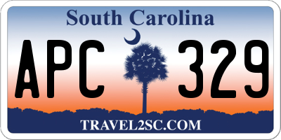 SC license plate APC329