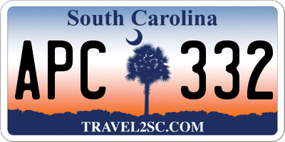 SC license plate APC332