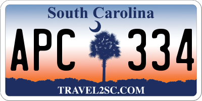 SC license plate APC334
