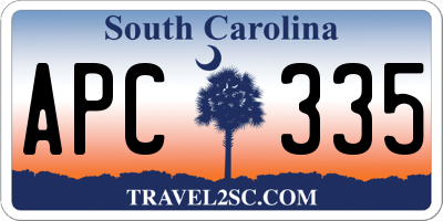 SC license plate APC335