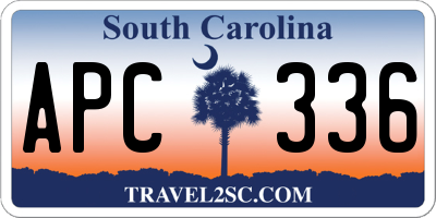 SC license plate APC336