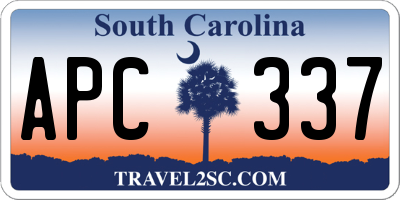SC license plate APC337