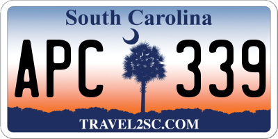SC license plate APC339