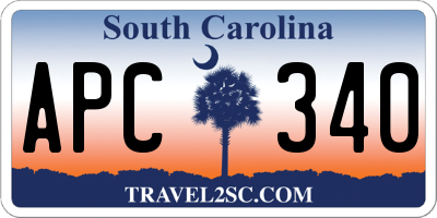SC license plate APC340