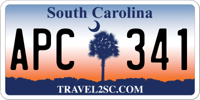 SC license plate APC341