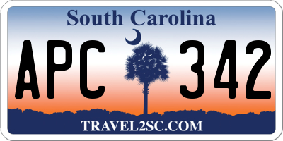 SC license plate APC342