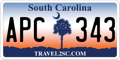 SC license plate APC343