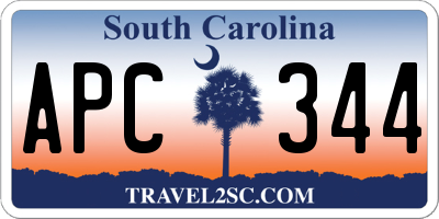 SC license plate APC344