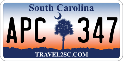 SC license plate APC347