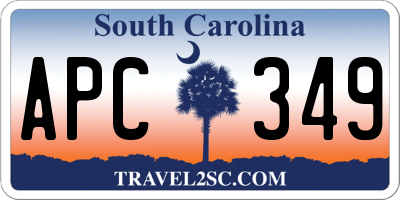 SC license plate APC349