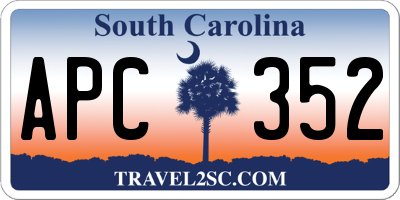 SC license plate APC352