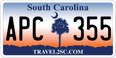 SC license plate APC355