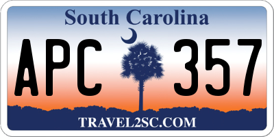 SC license plate APC357