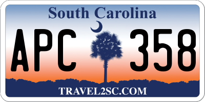 SC license plate APC358