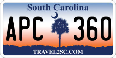 SC license plate APC360