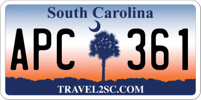 SC license plate APC361