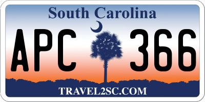 SC license plate APC366