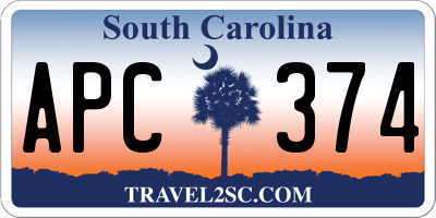 SC license plate APC374