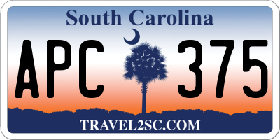 SC license plate APC375