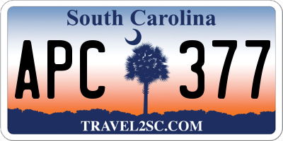 SC license plate APC377