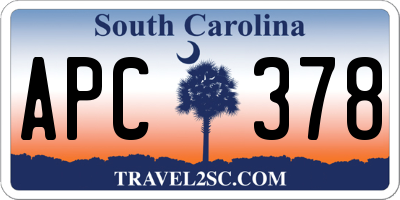 SC license plate APC378