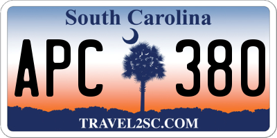 SC license plate APC380