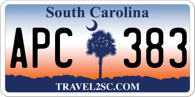 SC license plate APC383