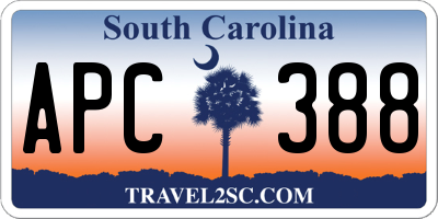 SC license plate APC388