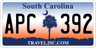 SC license plate APC392