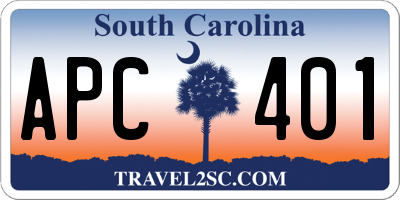 SC license plate APC401