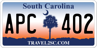 SC license plate APC402