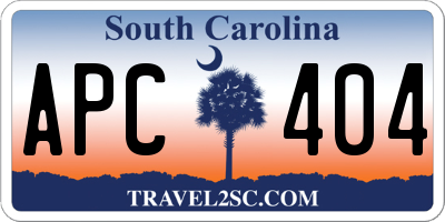 SC license plate APC404