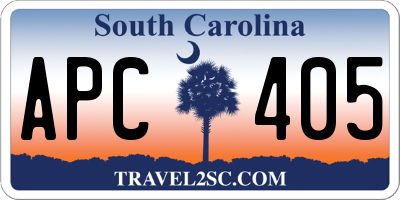 SC license plate APC405