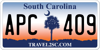 SC license plate APC409