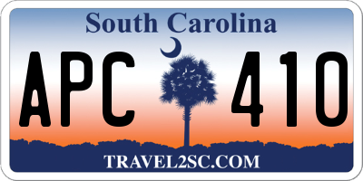 SC license plate APC410