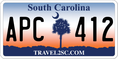 SC license plate APC412