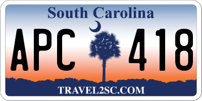 SC license plate APC418