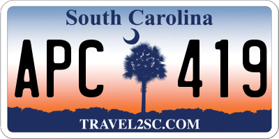 SC license plate APC419