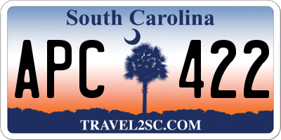 SC license plate APC422