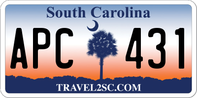 SC license plate APC431