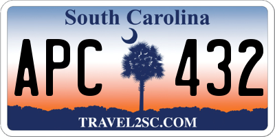 SC license plate APC432