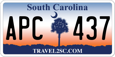 SC license plate APC437