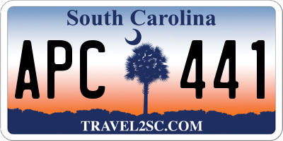 SC license plate APC441