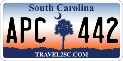 SC license plate APC442