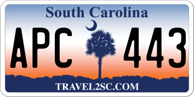 SC license plate APC443