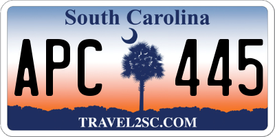SC license plate APC445