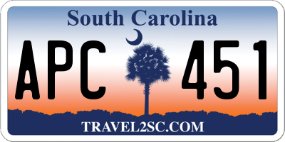 SC license plate APC451