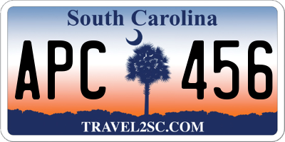 SC license plate APC456