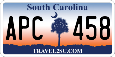 SC license plate APC458