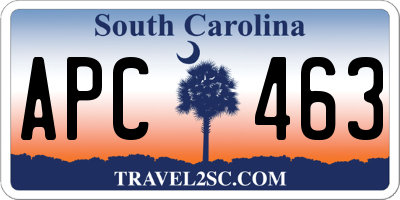 SC license plate APC463